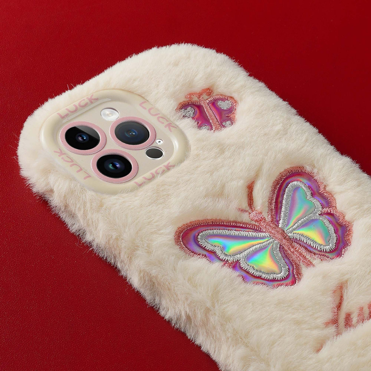 Fluffy Butterfly Back Cover for Apple iPhone 15 Pro Max
