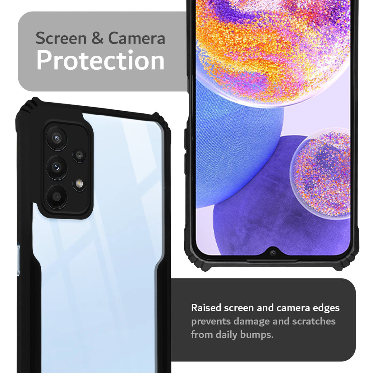 Premium Acrylic Transparent Back Cover for Samsung A23 4G & Samsung A23 5G