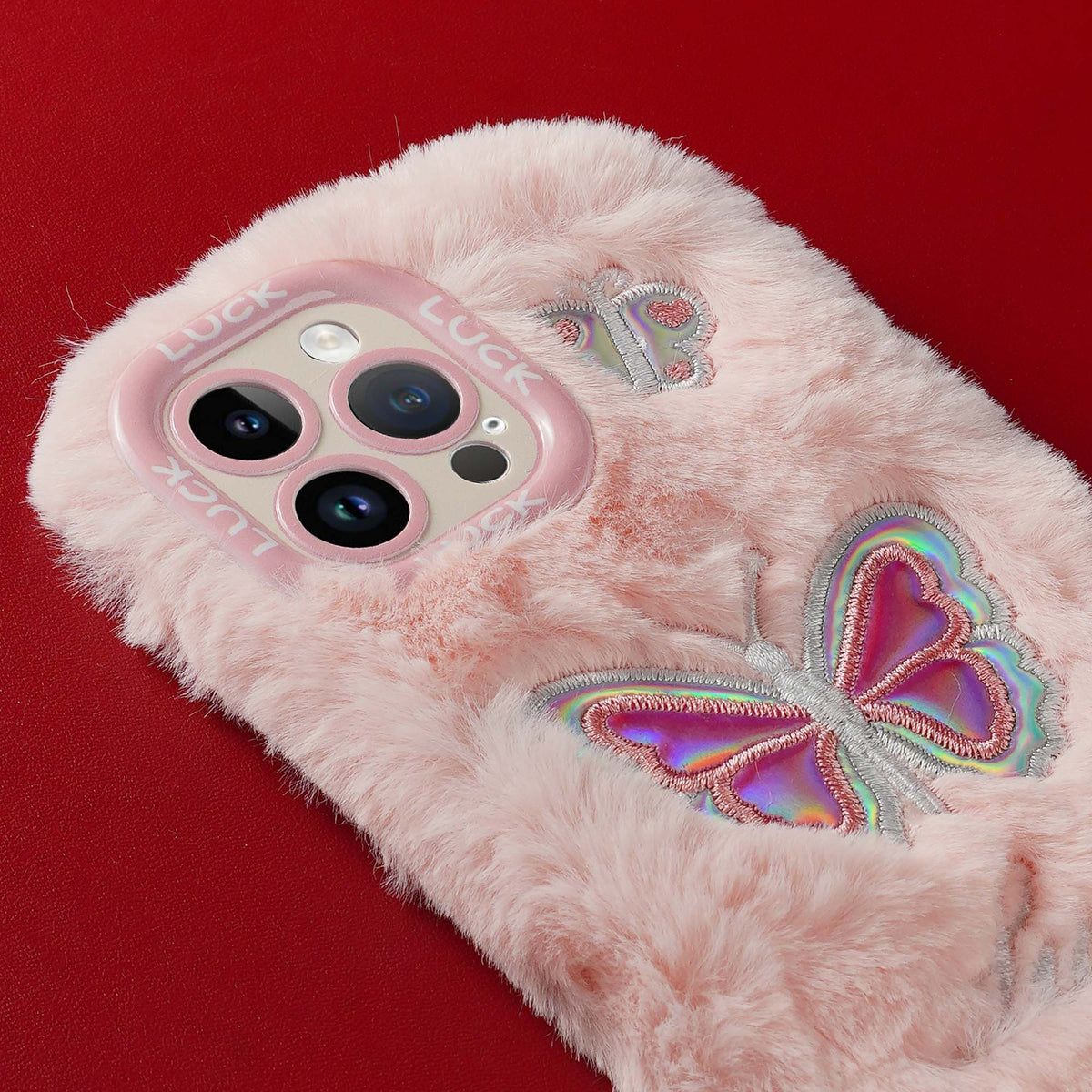 Fluffy Case Butterfly Back Cover for Apple iPhone 15 Pro Max