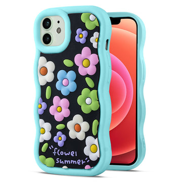 3D Silicone Soft Wave Edges Mobile Back Case For Apple iPhone 12