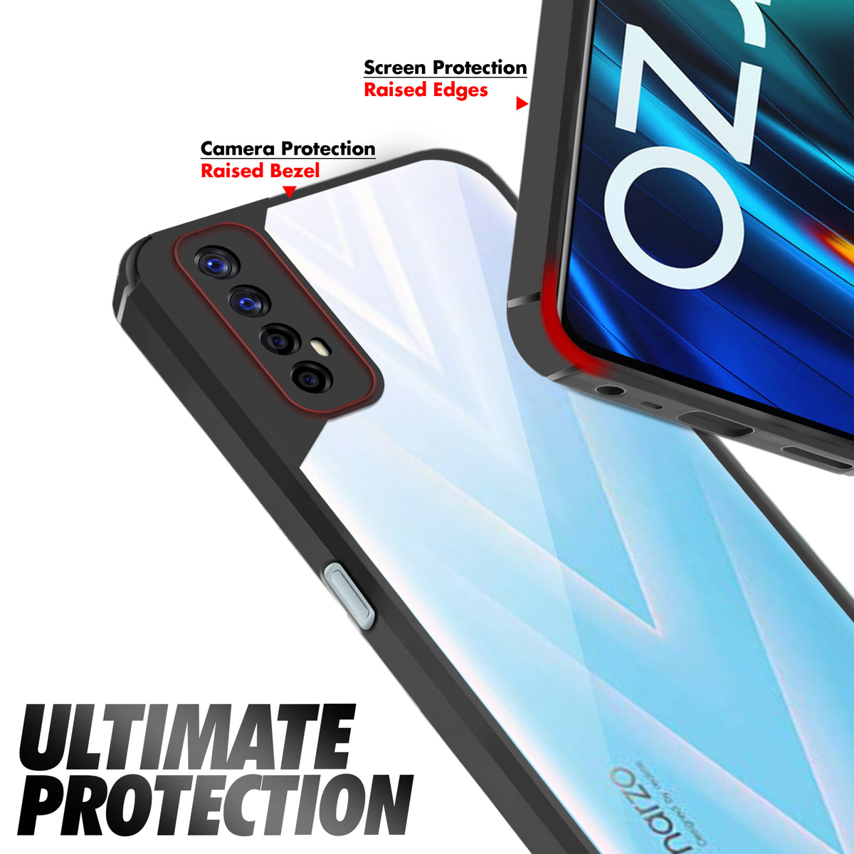 Silicone Border Transparent Back Cover for Realme Narzo 20 Pro