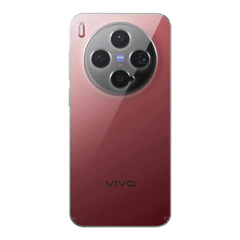 Back view of Vivo X300 5G showing camera module and clean rear design with protective case