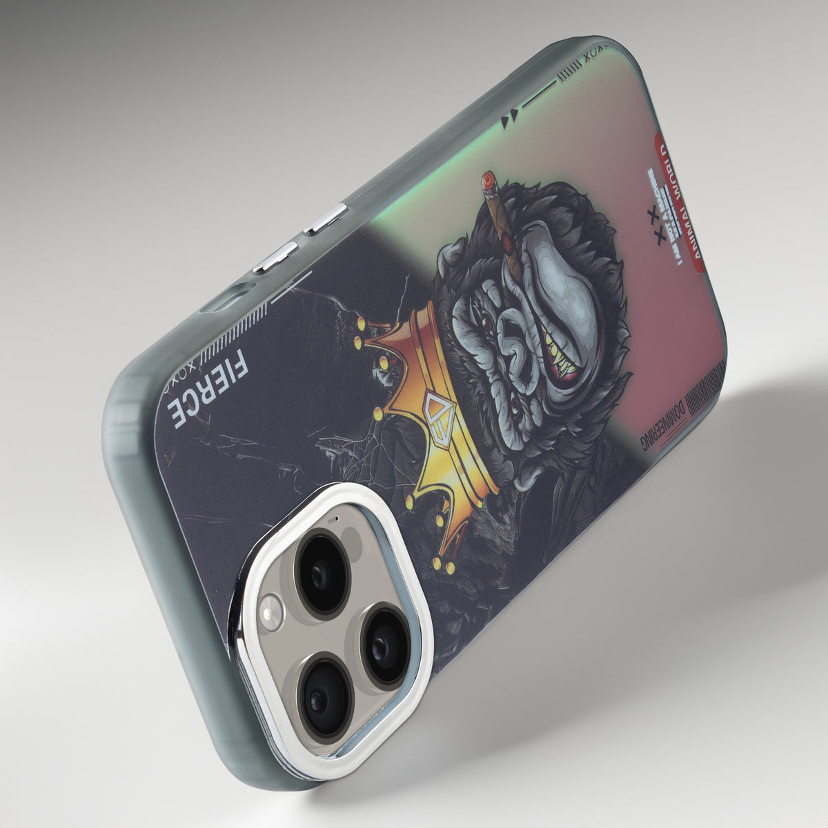 Night Glow & Shiny Hard Phone Cover with Silver Camera Ring For Apple iPhone 14 Pro