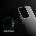 Close-up view of transparent case showing precise button cutouts and responsive side button coverage for iQOO Z10x 5G