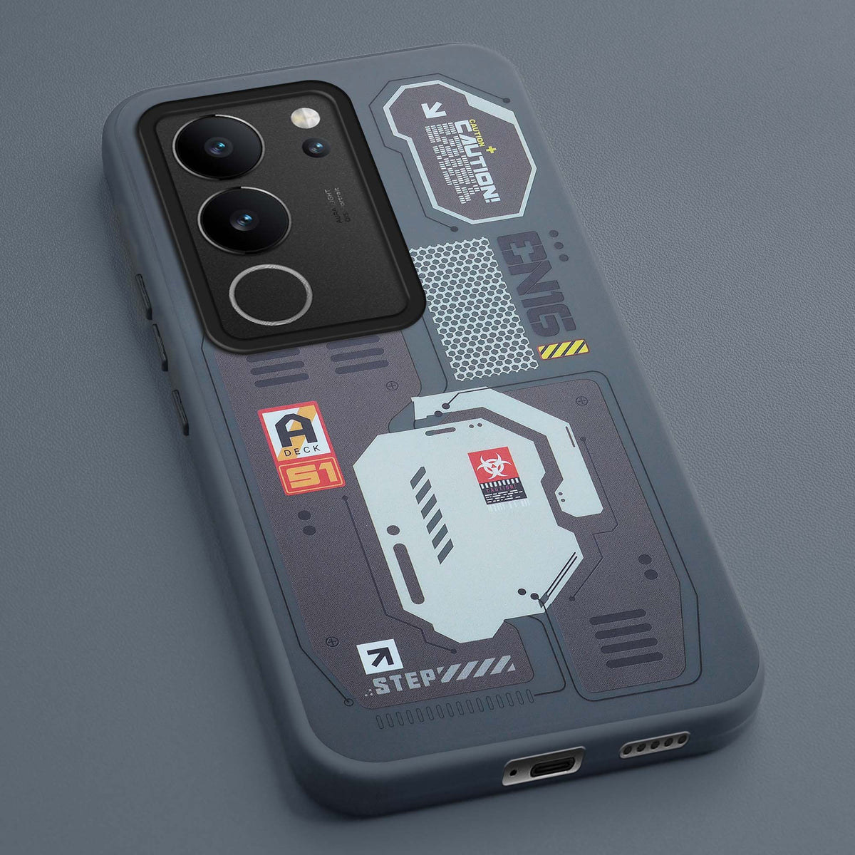 Mechanical Circuit Print Hard Back Cover For Vivo V29 5G