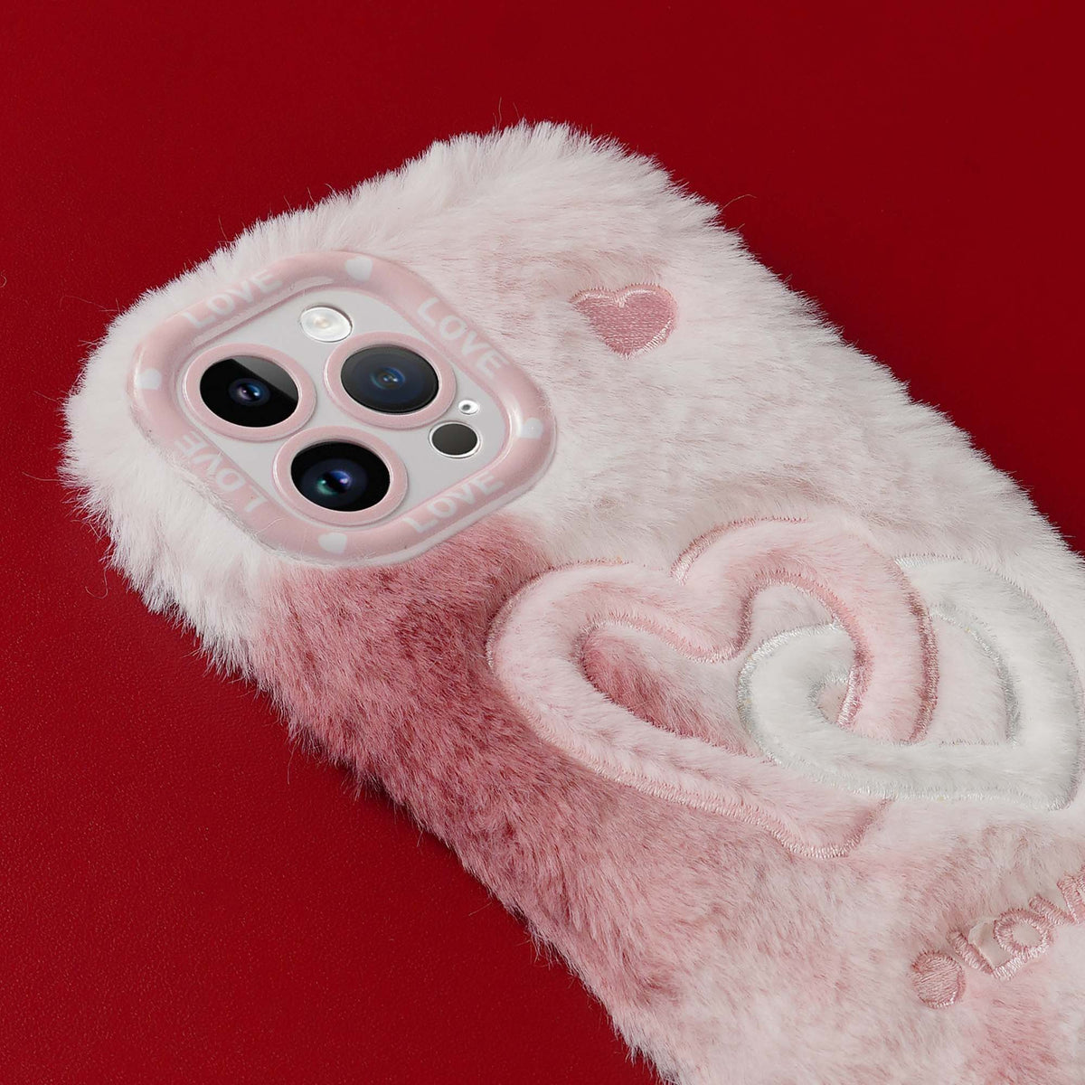 Fluffy Heart Back Cover for Apple iPhone 15 Pro Max