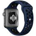 dualtone Silicone strap in Black and Pink, size 38mm, attached to Apple Watch back sensor view