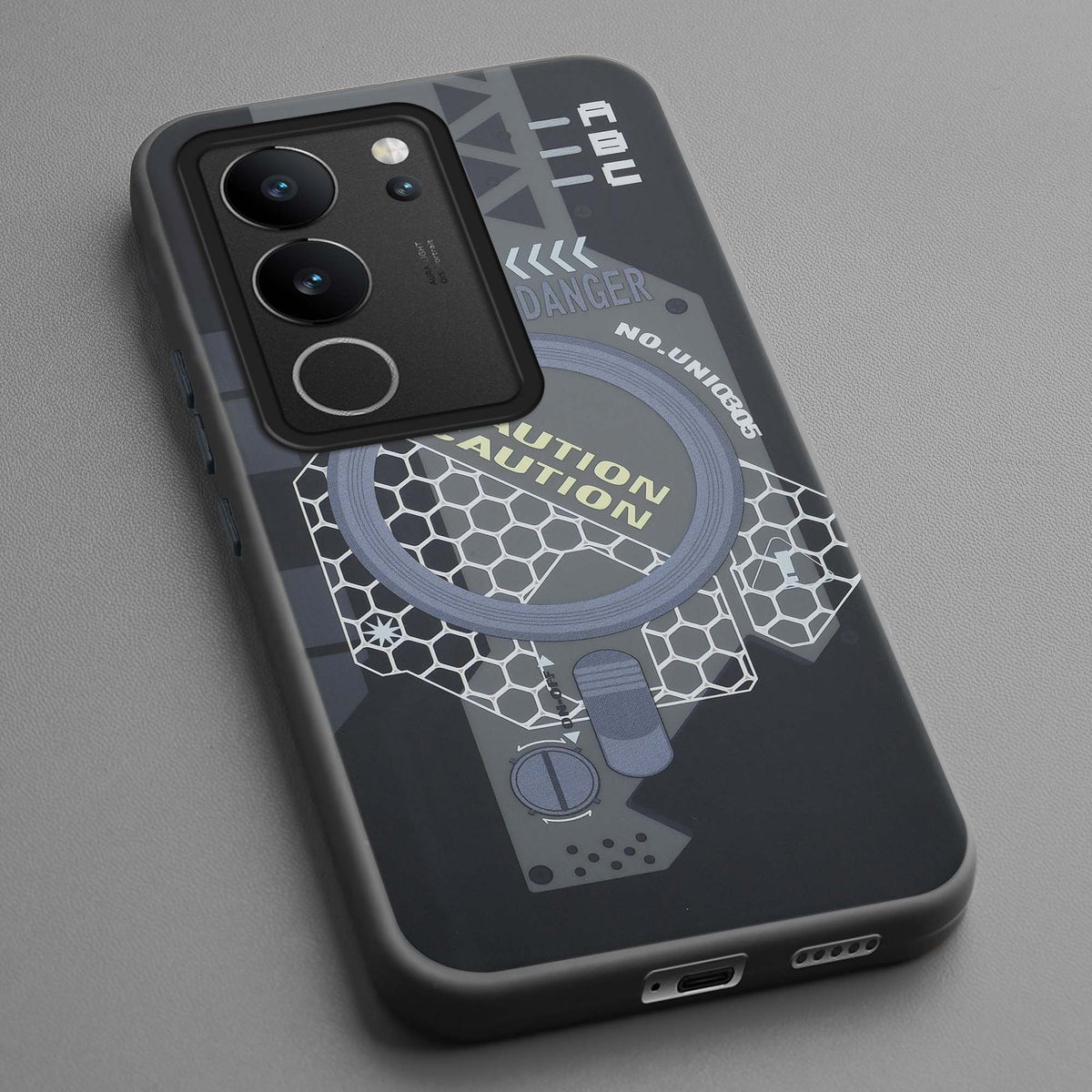Mechanical Circuit Print Hard Back Cover For Vivo V29 5G