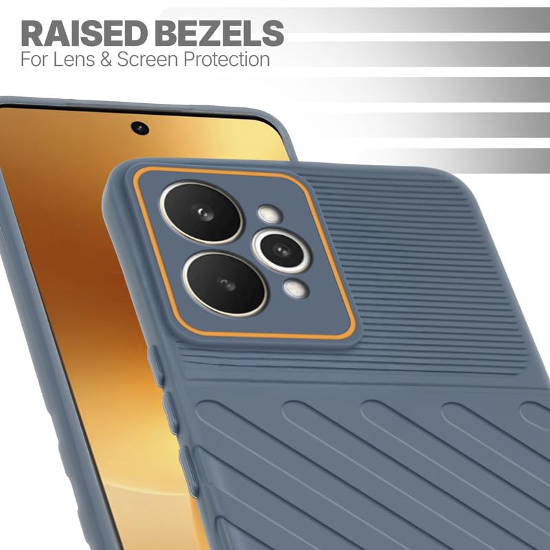 Slim Grey silicone back cover for Realme 15 5G with strong drop protection and soft feel