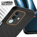 Vivo T4x 5G Black silicone case with raised camera ring for extra lens protection and stylish look