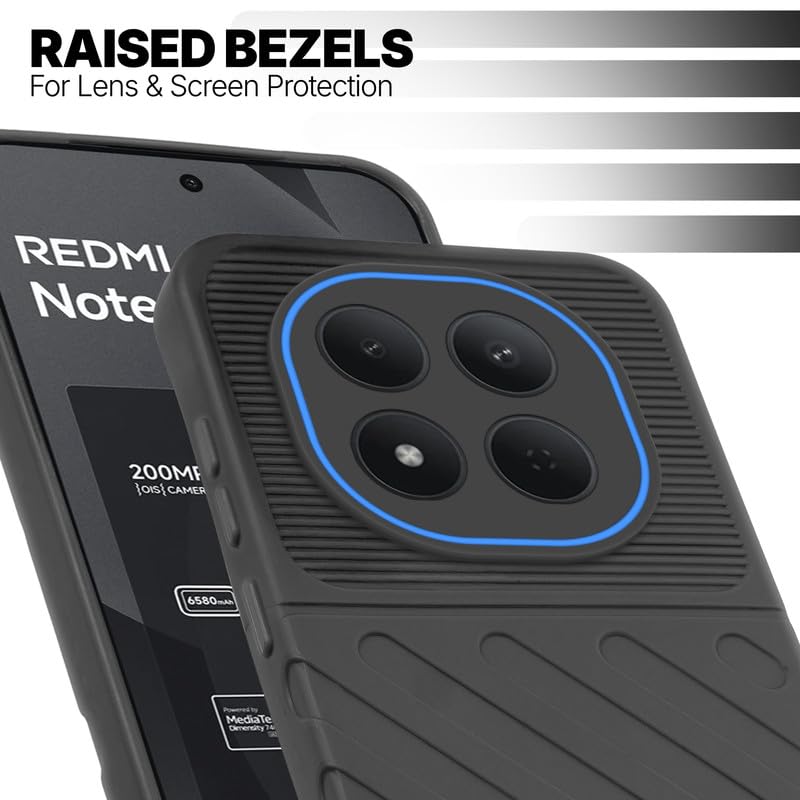 Slim Black silicone back cover for Redmi Note 15 Pro 5G with strong drop protection and soft feel