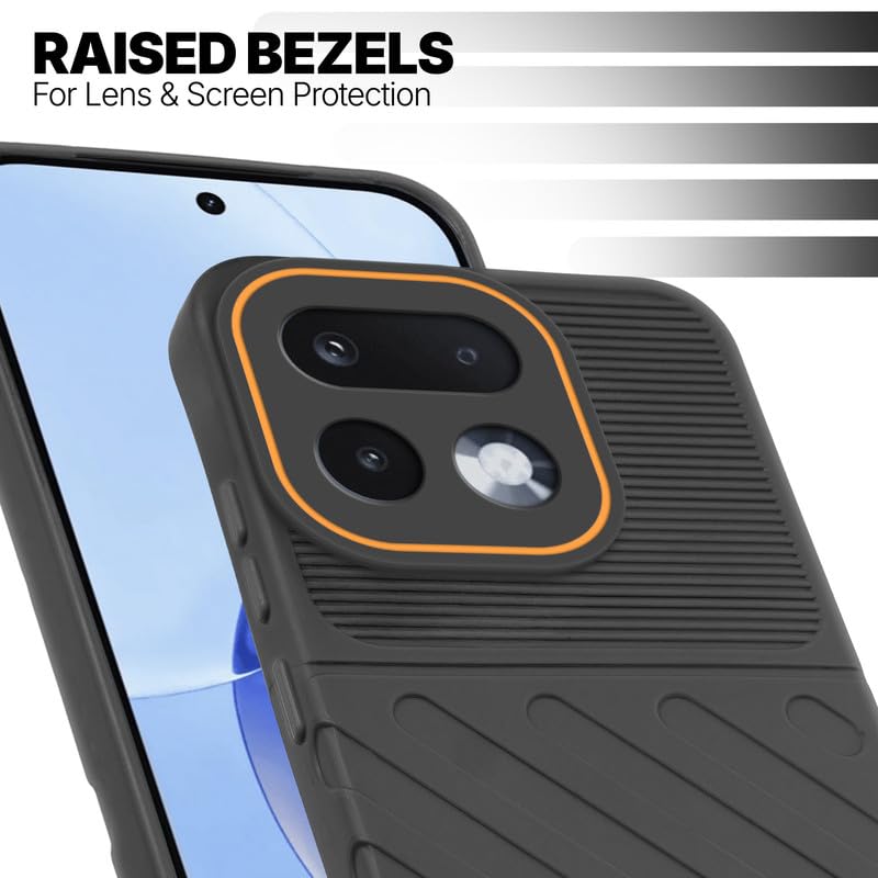 Slim Black silicone back cover for Realme 16 Pro 5G with strong drop protection and soft feel