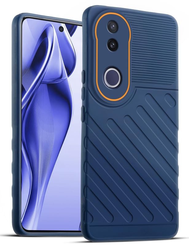 Lightweight and flexible silicone case for Vivo V50e 5G with raised camera protection – blue color