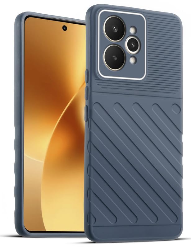 Lightweight and flexible silicone case for Realme 15 5G with raised camera protection – Grey color