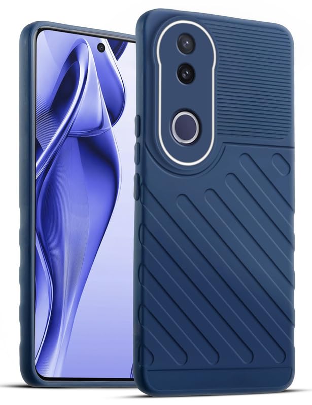 Lightweight and flexible silicone case for Vivo V50e 5G with raised camera protection – blue color