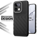 Soft silicone back cover for Realme 16 Pro Plus 5G in Black with anti-slip grip and textured design