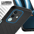 Vivo T4x 5G Black silicone case with raised camera ring for extra lens protection and stylish look