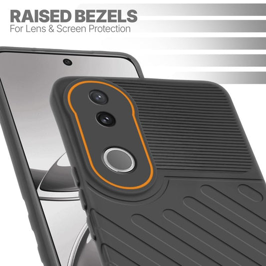 Slim Black silicone back cover for Vivo V50 5G with strong drop protection and soft feel