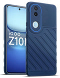 Lightweight and flexible silicone case for iQOO Z10R 5G with raised camera protection – blue color