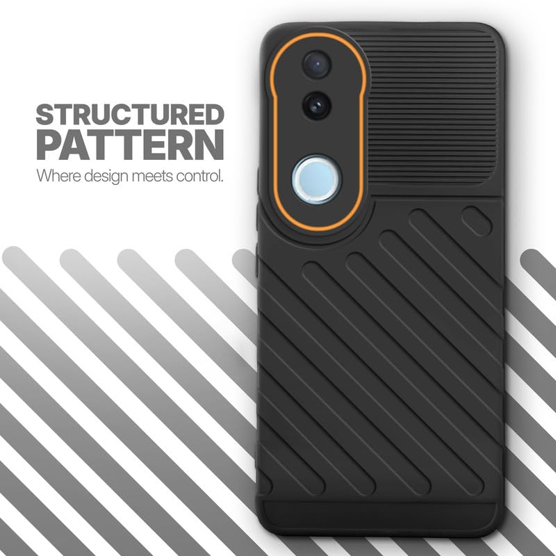 Textured soft silicone back cover for iQOO Z10R 5G, Black finish with comfortable anti-slip grip