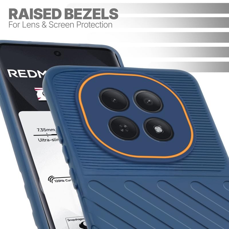 Slim blue silicone back cover for Redmi Note 15 5G with strong drop protection and soft feel