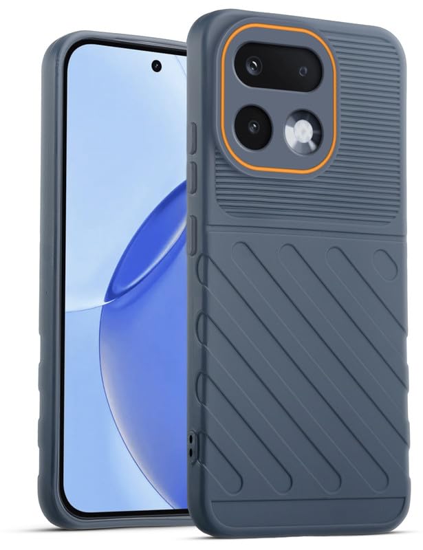 Lightweight and flexible silicone case for Realme 16 Pro 5G with raised camera protection – Grey color