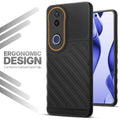 Soft silicone back cover for Vivo V50e 5G in Black with anti-slip grip and textured design