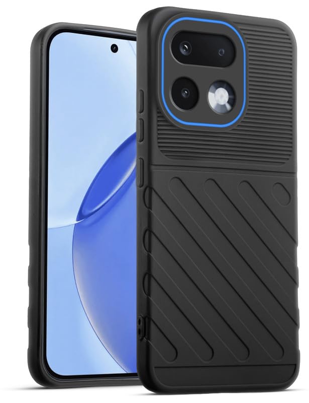 Lightweight and flexible silicone case for Realme 16 Pro 5G with raised camera protection – Black color