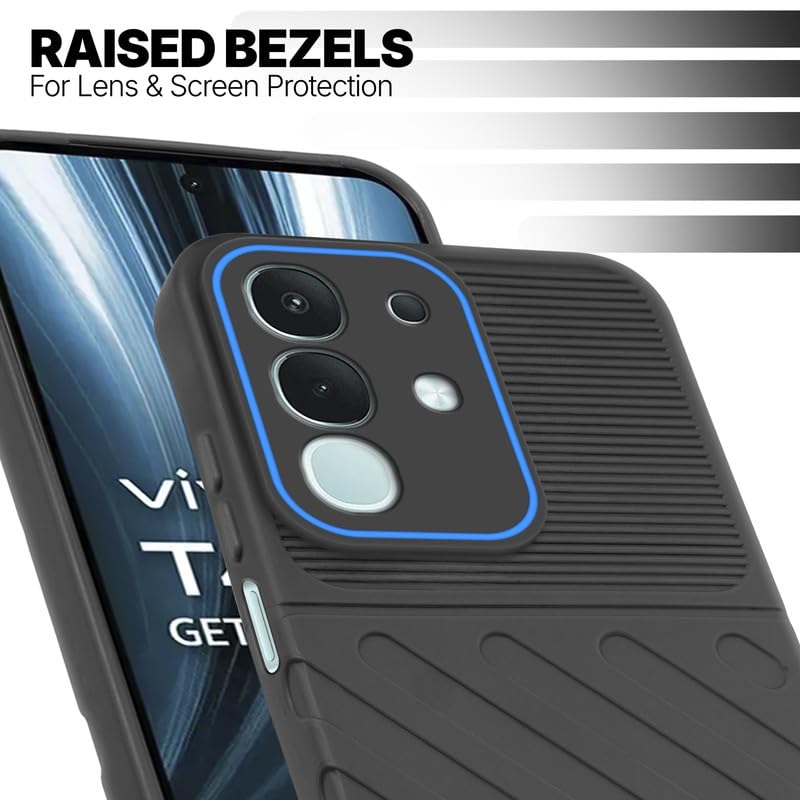 Slim Black silicone back cover for Vivo T4x 5G with strong drop protection and soft feel