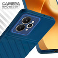Realme 15 5G blue silicone case with raised camera ring for extra lens protection and stylish look