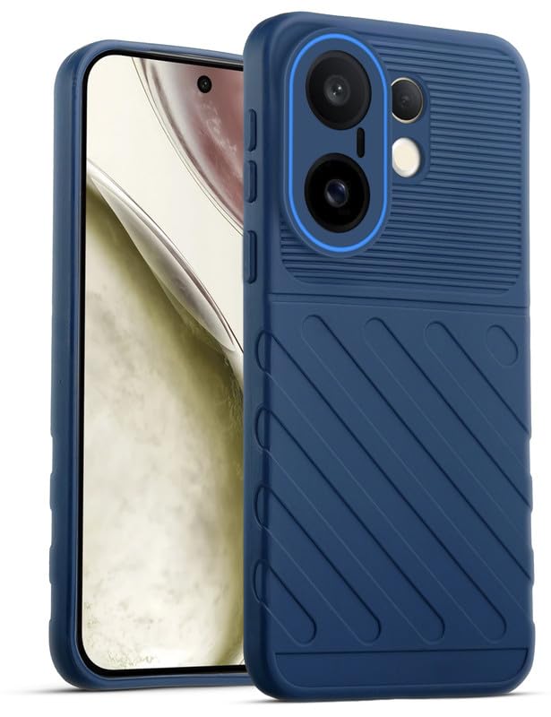 Lightweight and flexible silicone case for Vivo X200 FE 5G with raised camera protection – blue color
