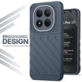 Soft silicone back cover for Redmi Note 15 Pro 5G in Grey with anti-slip grip and textured design