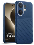 Lightweight and flexible silicone case for Vivo T4 Pro 5G with raised camera protection – blue color