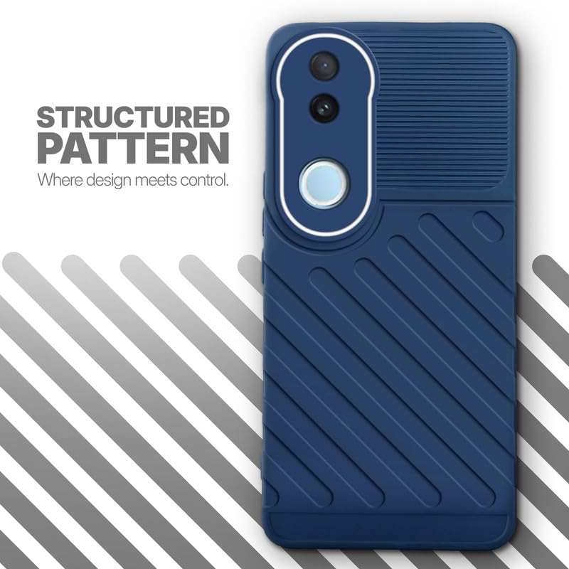 Textured soft silicone back cover for iQOO Z10R 5G, blue finish with comfortable anti-slip grip