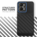 Textured soft silicone back cover for Realme 15 5G, Black finish with comfortable anti-slip grip