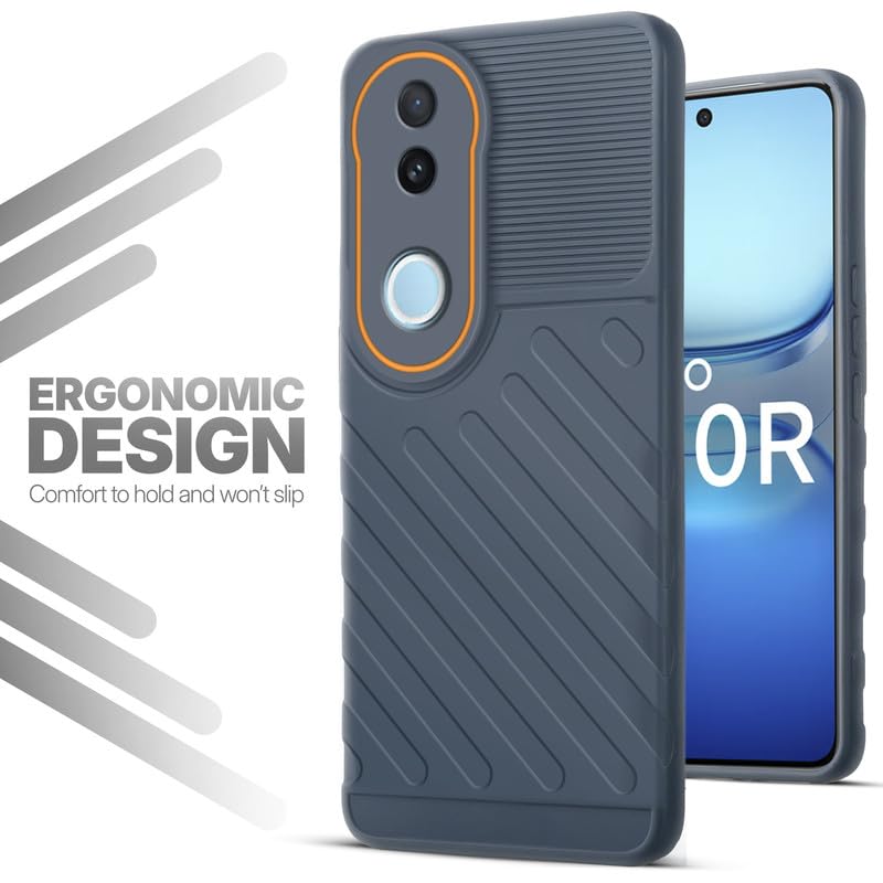 Soft silicone back cover for iQOO Z10R 5G in Grey with anti-slip grip and textured design