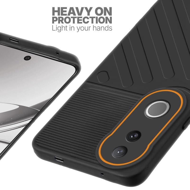 Silicone case for Vivo V50 5G with raised edges for screen and camera protection in Black