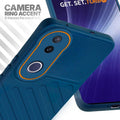 Vivo T4R 5G blue silicone case with raised camera ring for extra lens protection and stylish look