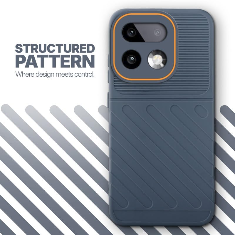 Textured soft silicone back cover for Realme 16 Pro Plus 5G, Grey finish with comfortable anti-slip grip