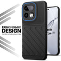 Soft silicone back cover for Realme 16 Pro Plus 5G in Black with anti-slip grip and textured design