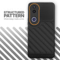 Textured soft silicone back cover for Vivo V50e 5G, Black finish with comfortable anti-slip grip