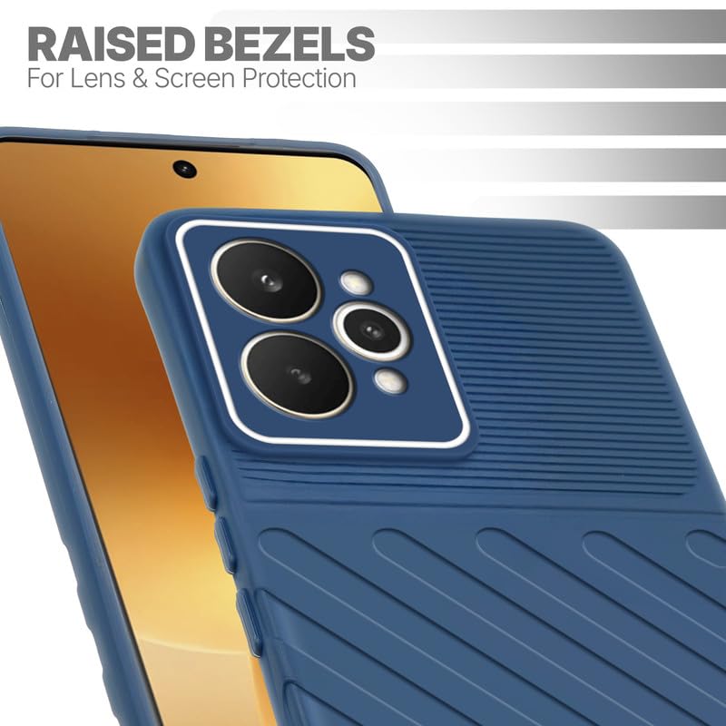 Slim blue silicone back cover for Realme 15 5G with strong drop protection and soft feel