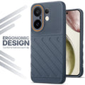 Soft silicone back cover for Vivo X200 FE 5G in Grey with anti-slip grip and textured design