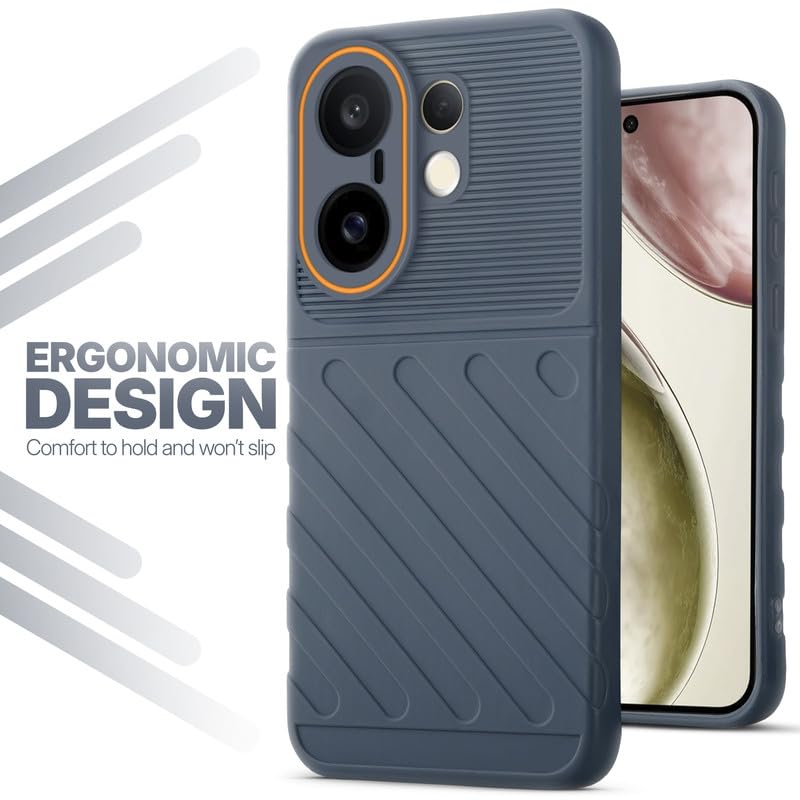 Soft silicone back cover for Vivo X200 FE 5G in Grey with anti-slip grip and textured design