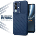 Soft silicone back cover for Vivo T4x 5G in blue with anti-slip grip and textured design