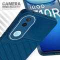 iQOO Z10R 5G blue silicone case with raised camera ring for extra lens protection and stylish look
