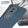 Vivo V50 5G Grey silicone case with raised camera ring for extra lens protection and stylish look