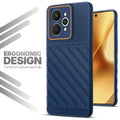 Soft silicone back cover for Realme 15 5G in blue with anti-slip grip and textured design