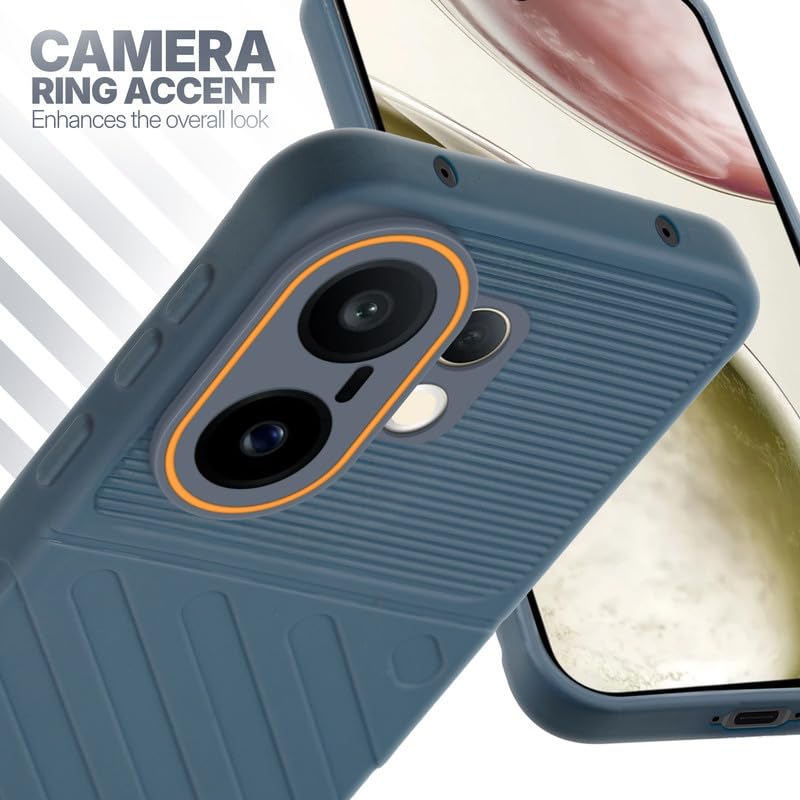 Vivo X200 FE 5G Grey silicone case with raised camera ring for extra lens protection and stylish look