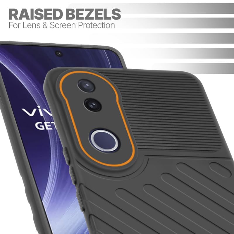 Slim Black silicone back cover for Vivo T4R 5G with strong drop protection and soft feel